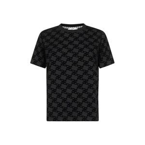 FENDI Karligraphy Flocked Logo T-Shirt Velvet Monogram Men's